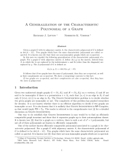 A Generalization of the Characteristic Polynomial of a Graph