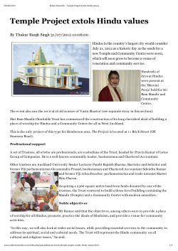 Temple Project extols Hindu values