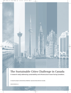 The Sustainable Cities Challenge in Canada