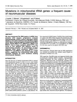 Mutations in mitochondrial tRNA genes: a