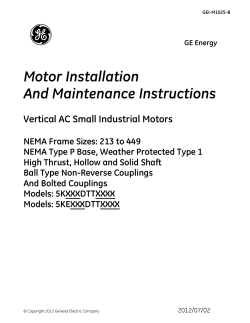 Motor Installation And Maintenance Instructions