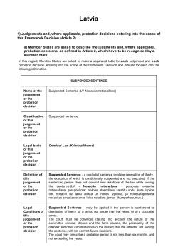 Latvia - Probation measures and alternative sanctions in the EU