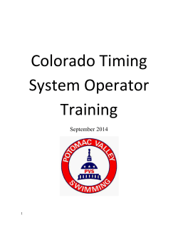 Colorado Timing System Operator Training Manual