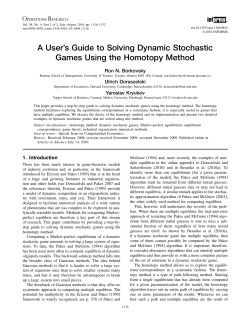A User`s Guide to Solving Dynamic Stochastic Games Using the