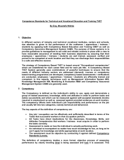 Competence Standards for Technical and Vocational Education and
