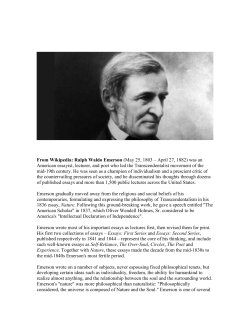 Emerson Lord`s Supper and Compensation