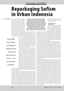 Repackaging Sufism in Urban Indonesia