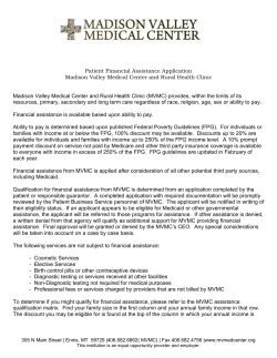 Patient Financial Assistance Application Madison Valley Medical
