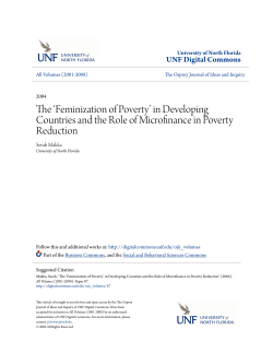 The `Feminization of Poverty` in Developing Countries and the Role