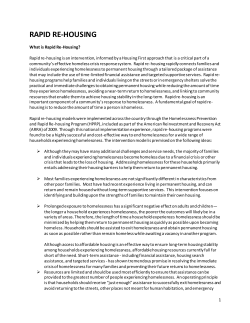 Rapid Re-Housing Brief