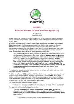 Analysis EU-Africa: Fortress Europe`s neo