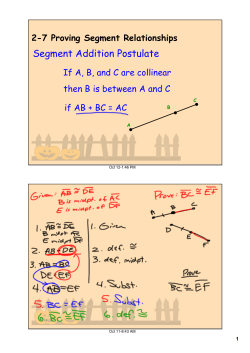 Segment Addition Postulate