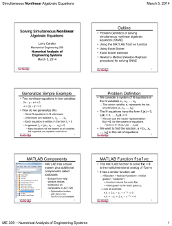 Solving simultaneous non-linear algebraic equations