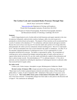 The Carbon Cycle and Associated Redox Processes Through Time