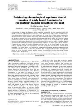 Retrieving chronological age from dental remains of early fossil