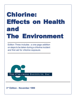 Chlorine: Effects on Health and The Environment