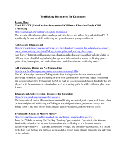 Trafficking Resources for Educators