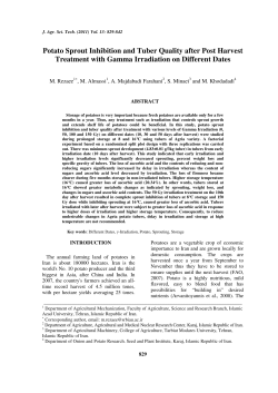 Potato Sprout Inhibition and Tuber Quality after Post Harvest