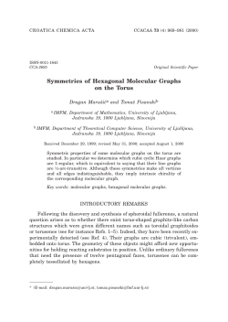Symmetries of Hexagonal Molecular Graphs on the Torus