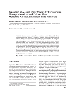 Separation of Alcohol–Water Mixture by Pervaporation Through a