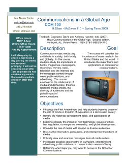 Communications in a Global Age Description Objectives Goal
