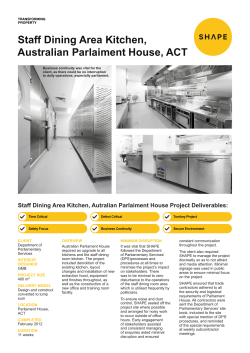 Staff Dining Area Kitchen, Australian Parlaiment
