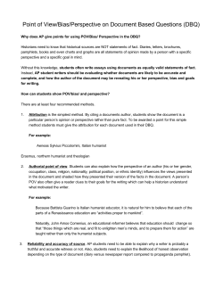 Point of View/Bias/Perspective on Document Based Questions (DBQ)