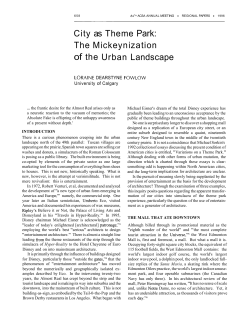 City as Theme Park: The Mickeynization of the Urban Landscape