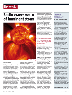 Radio waves warn of imminent storm