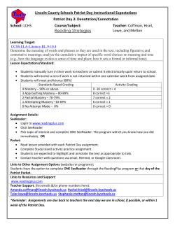 Lincoln County Schools Patriot Day Instructional Expectations