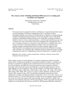 The virtuous circle: Modeling individual differences in L2