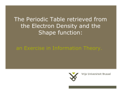 The Periodic Table retrieved from the Electron Density and the