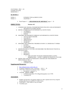 2 OBJECTIVES: Supplemental Resources: Assessment: - CSU