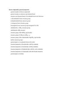 boron compounds, general properties general remarks on boron
