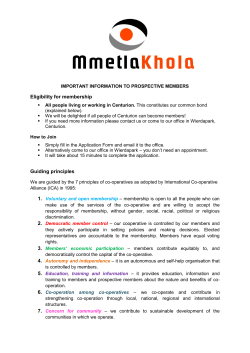 Important Information to Prospective Members