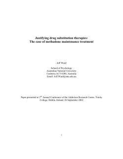Justifying drug substitution therapies: The case of methadone