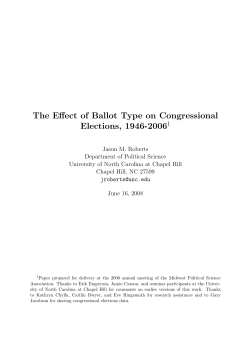 The Effect of Ballot Type on Congressional - UNC