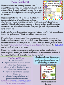 Evidence Based Terminology