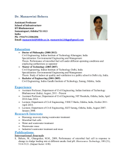 Dr. Manaswini Behera Education Experience Research Interests