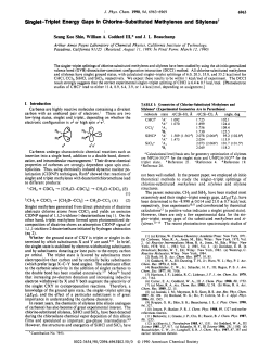 Singlet-Triplet Energy Gaps in Chlorine