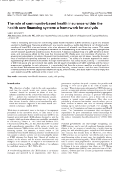 The role of community-based health insurance