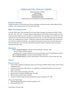 Research Interests Major Accomplishments Education Honors