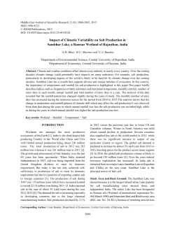 Impact of Climatic Variability on Salt Production in Sambhar Lake, a