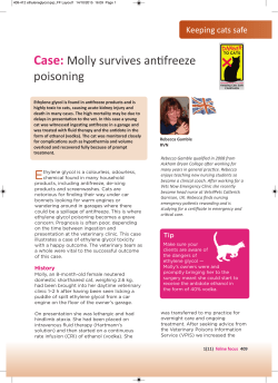 Case: Molly survives antifreeze poisoning