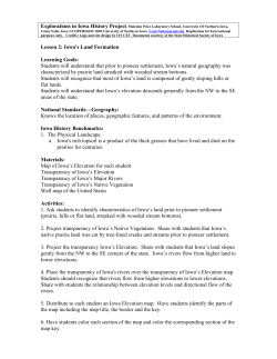 Lesson 2-Iowa`s Land Formation - Explorations in Iowa History Project