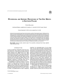 mycorrhizal and saprobic macrofungi of two zinc wastes in