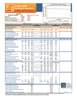 Health Outcomes 18 16 15 18 Heath Factors 8 6 5 4 www