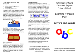 Letter and Sound Games Leaflet - Whinmoor St Paul`s C of E