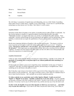 Liquidity - Oaktree Capital