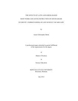 THE EFFECTS OF LATIN AND GREEK-BASED